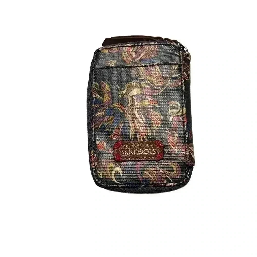 SAKROOTS ZIP AROUND WALLET WITH PHONE POCKET BLUE MULTI PRINT•*PLEASE READ BELOW